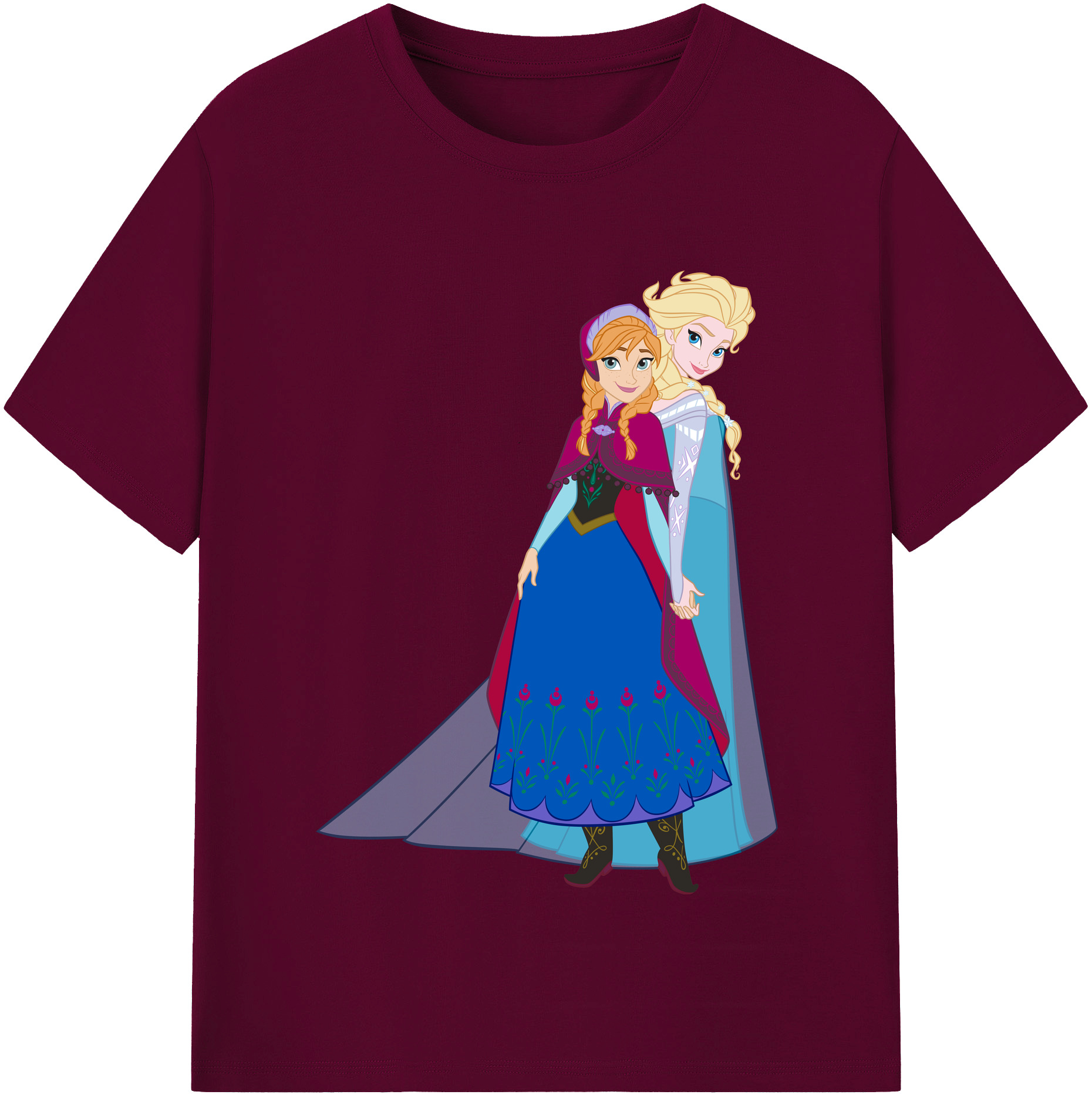 （画像用） アナと雪の女王 アンナ エルサ Frozen Anna Elsa レディースカジュアルプリントTシャツ（綿100％）
